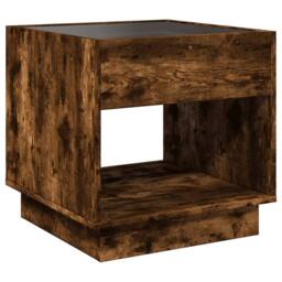 Berkfield Home Decorative Coffee Table with Infinity LED Smoked Oak 50x50x50 cm in Brown - Size: 50 x 50 x 50 cm - thumbnail 8