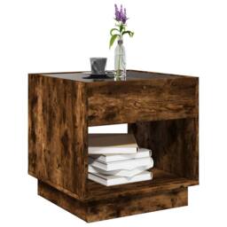 Berkfield Home Decorative Coffee Table with Infinity LED Smoked Oak 50x50x50 cm in Brown - Size: 50 x 50 x 50 cm - thumbnail 5