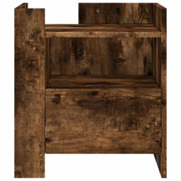 Berkfield Home Bedside Cabinet Smoked Oak 45x50x50 cm Engineered Wood in Brown - Size: 45 x 50 x 50 cm - thumbnail 4