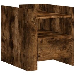 Berkfield Home Bedside Cabinet Smoked Oak 45x50x50 cm Engineered Wood in Brown - Size: 45 x 50 x 50 cm - thumbnail 2