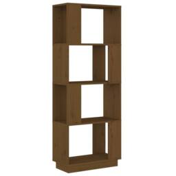 Berkfield Home Beautiful Book Cabinet/Room Divider Honey Brown 51x25x132 cm Soli - Size: 51 x 25 x 132 cm - thumbnail 3