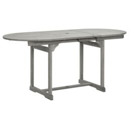 Berkfield Home 5 Piece Garden Dining Set Solid Wood Acacia in Grey - thumbnail 4
