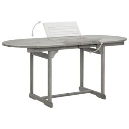 Berkfield Home 5 Piece Garden Dining Set Solid Wood Acacia in Grey - thumbnail 5
