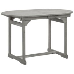 Berkfield Home 5 Piece Garden Dining Set Solid Wood Acacia in Grey - thumbnail 6