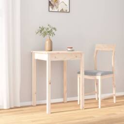 Berkfield Home Beautiful Dining Table 55x55x75 cm Solid Wood Pine in Light Tan - Size: 55 x 55 x 75 cm - thumbnail 5