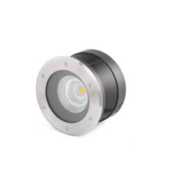Netlighting Suria LED Outdoor Recessed Spotlight Narrow Beam Angle Matt Nickel IP67 in Grey - thumbnail 1
