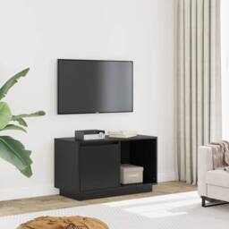 Berkfield Home TV Cabinet Black 74x35x44 cm Solid Wood Pine - Size: 74 x 35 x 44 cm - thumbnail 2