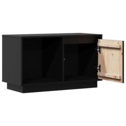Berkfield Home TV Cabinet Black 74x35x44 cm Solid Wood Pine - Size: 74 x 35 x 44 cm - thumbnail 5