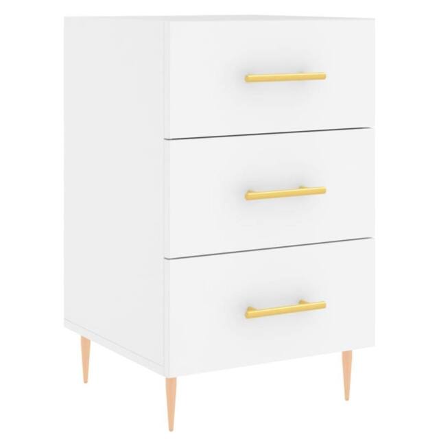 Berkfield Home Bedside Cabinet White 40x40x66 cm Engineered Wood - Size: 40 x 40 x 66 cm - image 1