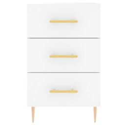 Berkfield Home Bedside Cabinet White 40x40x66 cm Engineered Wood - Size: 40 x 40 x 66 cm - thumbnail 5