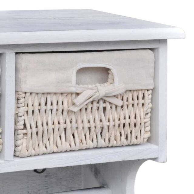 Berkfield Home Wall Shelf White 60x23.5x33 cm Paulownia Wood - image 1