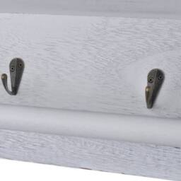 Berkfield Home Wall Shelf White 60x23.5x33 cm Paulownia Wood - thumbnail 6
