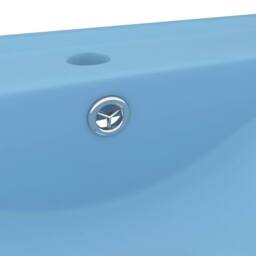 Berkfield Home Luxury Basin with Faucet Hole Matt Light Blue 60x46 cm Ceramic - thumbnail 5
