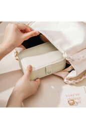 H&O Direct Fashion Portable PU Leather Jewellery Box in White - thumbnail 3