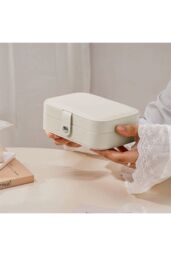 H&O Direct Fashion Portable PU Leather Jewellery Box in White - thumbnail 6