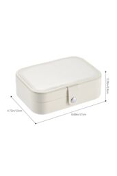 H&O Direct Fashion Portable PU Leather Jewellery Box in White - thumbnail 7