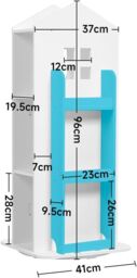 Neo Blue House Shaped 360° Rotating Kid's Children's Freestanding Bookshelf - thumbnail 8