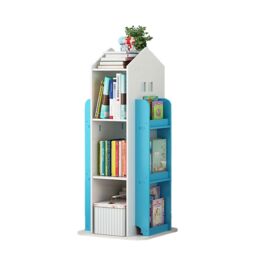 Neo Blue House Shaped 360° Rotating Kid's Children's Freestanding Bookshelf - thumbnail 2