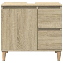 Berkfield Home Bathroom Cabinet Sonoma Oak 65x33x60 cm Engineered Wood in Brown - Size: 65 x 33 x 60 cm - thumbnail 4