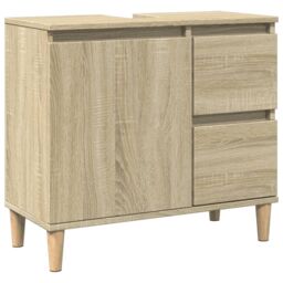 Berkfield Home Bathroom Cabinet Sonoma Oak 65x33x60 cm Engineered Wood in Brown - Size: 65 x 33 x 60 cm - thumbnail 2
