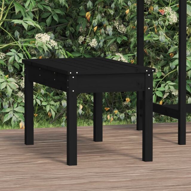 Berkfield Home Garden Bench Black 80x44x45 cm Solid Wood Pine - Size: 80 x 44 x 45 cm - image 1