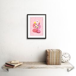 "Artery8 Wall Art Print Kawaii Flamingo Love Art Framed 9x7 inch in Black - Size: W7"" x H9""" - thumbnail 2