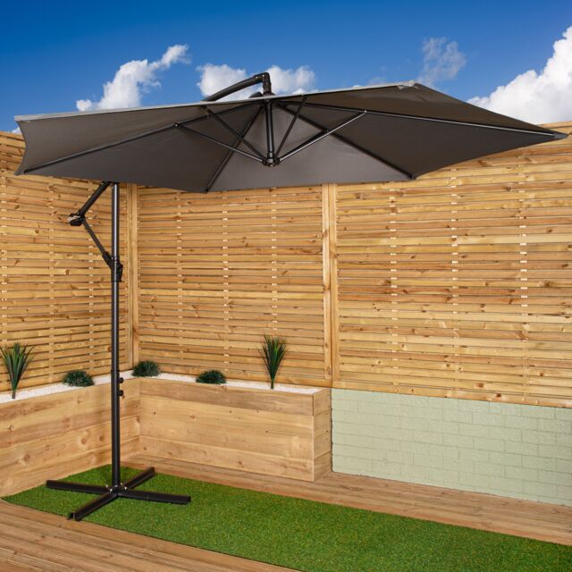Samuel Alexander 3m Cantilever Parasol with Crank Handle for Patio Garden Banana Parasol with UV Protection Outdoor Umbrella Sun Shades for Garden - image 1