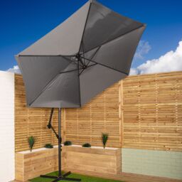 Samuel Alexander 3m Cantilever Parasol with Crank Handle for Patio Garden Banana Parasol with UV Protection Outdoor Umbrella Sun Shades for Garden - thumbnail 6