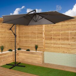 Samuel Alexander 3m Cantilever Parasol with Crank Handle for Patio Garden Banana Parasol with UV Protection Outdoor Umbrella Sun Shades for Garden - thumbnail 1