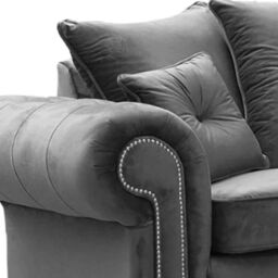 Snugg Furniture UK Limited Raven Plush 2 Corner sofa Grey-Button Arms in Grey - thumbnail 3