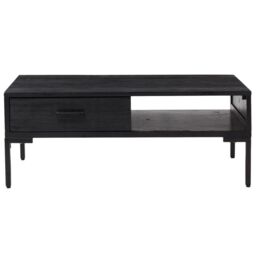 Berkfield Home Coffee Table Black 90x50x35 cm Solid Pinewood - Size: 90 x 50 x 35 cm - thumbnail 3