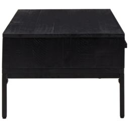 Berkfield Home Coffee Table Black 90x50x35 cm Solid Pinewood - Size: 90 x 50 x 35 cm - thumbnail 5