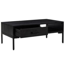 Berkfield Home Coffee Table Black 90x50x35 cm Solid Pinewood - Size: 90 x 50 x 35 cm - thumbnail 4