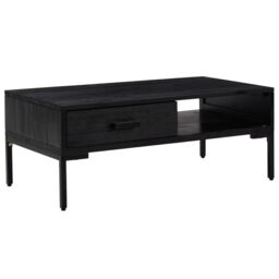 Berkfield Home Coffee Table Black 90x50x35 cm Solid Pinewood - Size: 90 x 50 x 35 cm - thumbnail 2