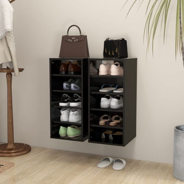 Berkfield Home Shoe Cabinets 2 pcs Black 31.5x35x70 cm Engineered Wood - image 1