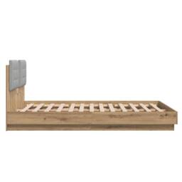 Berkfield Home Bed Frame with Headboard Artisan Oak 160 x 200 cm in Brown - thumbnail 7