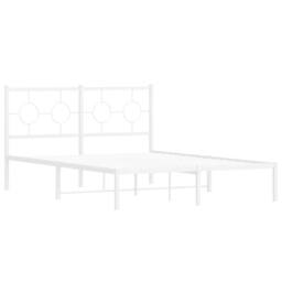 Berkfield Home Metal Bed Frame without Mattress with Headboard White 140x200cm - Size: 140x200 cm - thumbnail 3