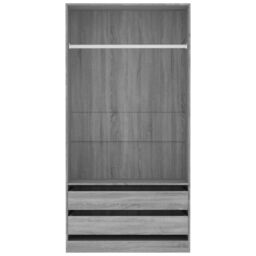 Berkfield Home Wardrobe Grey Sonoma 100x50x200 cm Engineered Wood - Size: 100 x 50 x 200 cm - thumbnail 4