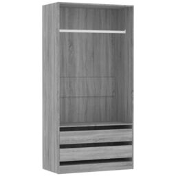 Berkfield Home Wardrobe Grey Sonoma 100x50x200 cm Engineered Wood - Size: 100 x 50 x 200 cm - thumbnail 2