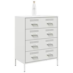 Berkfield Home Sideboard White 68x39x89 cm Steel - Size: 68 x 39 x 89 cm - thumbnail 4
