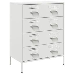 Berkfield Home Sideboard White 68x39x89 cm Steel - Size: 68 x 39 x 89 cm - thumbnail 3