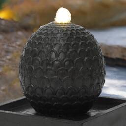 Charles Bentley Arno Sphere Water Feature - Mains Powered in Dark Grey - thumbnail 2
