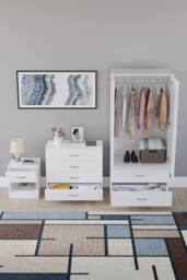 HD Designs Riano 3 Piece Bedroom Set with 4 Drawer Chest & Wardrobe in White - thumbnail 9