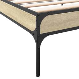 Berkfield Home Durable Bed Frame without Mattress Sonoma Oak 100x200 cm in Light Brown - thumbnail 7