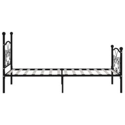 Berkfield Home Bed Frame with Slatted Base Black Metal 90x200 cm - thumbnail 4
