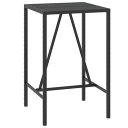 Berkfield Home 3 Piece Garden Bar Set Black Poly Rattan& Solid Wood Acacia - thumbnail 4