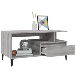 Berkfield Home Coffee Table Grey Sonoma 90x49x45 cm Engineered Wood - Size: 90 x 49 x 45 cm - thumbnail 4