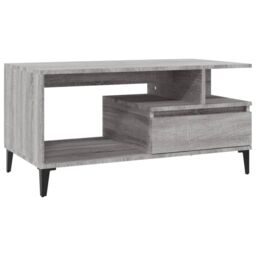 Berkfield Home Coffee Table Grey Sonoma 90x49x45 cm Engineered Wood - Size: 90 x 49 x 45 cm - thumbnail 2