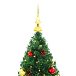 Berkfield Home Stylish Artificial Pre-lit Christmas Tree with Baubles Green 210 cm - thumbnail 5