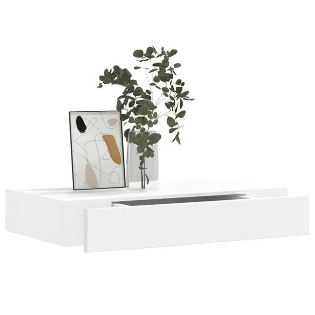 Berkfield Home Modern Floating Wall Shelves with Drawers 2 pcs White 48 cm - image 1